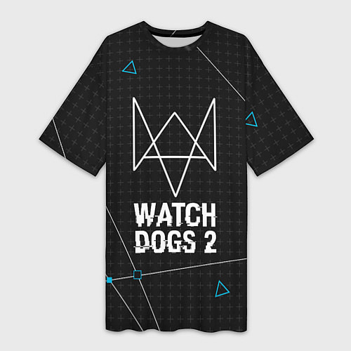 Женская длинная футболка Watch Dogs 2: Tech Geometry / 3D-принт – фото 1