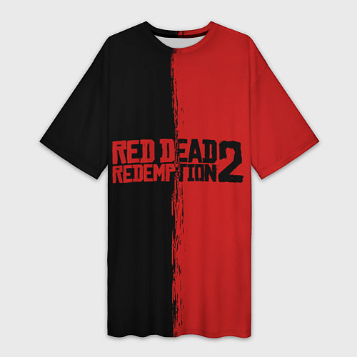 Женская длинная футболка RDD 2: Black & Red / 3D-принт – фото 1