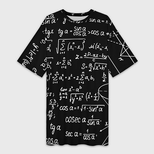 Женская длинная футболка Алгебраические формулы / 3D-принт – фото 1