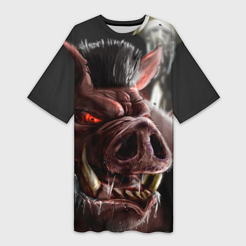 Женская длинная футболка Duke Nukem Pig / 3D-принт – фото 1