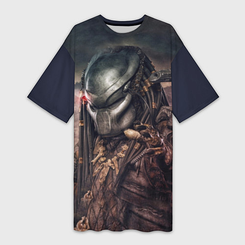 Женская длинная футболка Merciless Predator / 3D-принт – фото 1