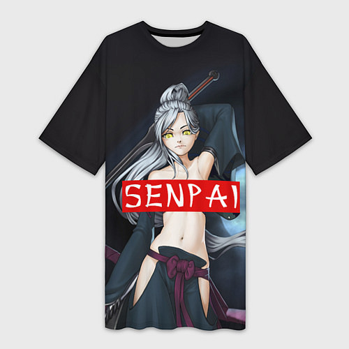 Женская длинная футболка Senpai Goddess / 3D-принт – фото 1