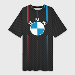 Футболка женская длинная BMW: Three Lines, цвет: 3D-принт