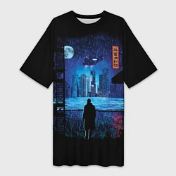 Женская длинная футболка Blade Runner: Dark Night