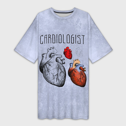 Женская длинная футболка Cardiologist / 3D-принт – фото 1