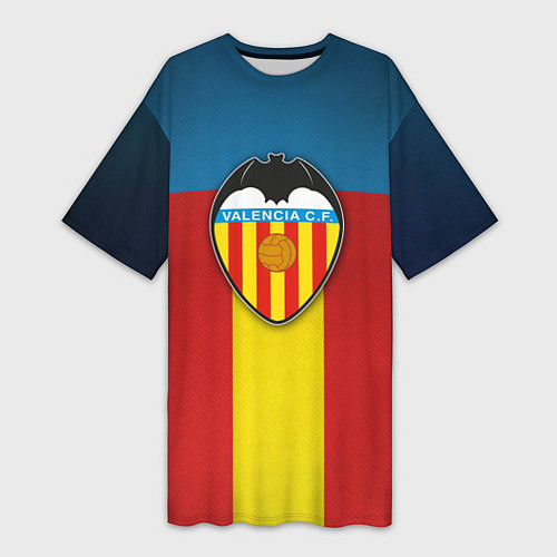 Женская длинная футболка Valencia C.F. / 3D-принт – фото 1