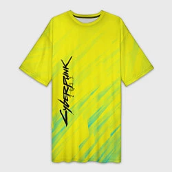 Женская длинная футболка Cyberpunk 2077: Yellow