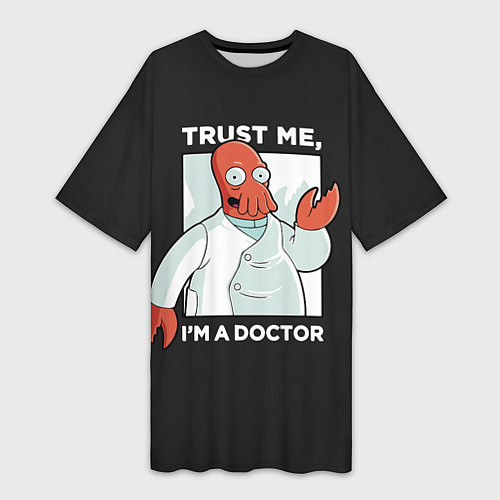 Женская длинная футболка Zoidberg: Trust Me / 3D-принт – фото 1