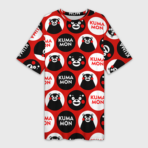 Женская длинная футболка Kumamon Pattern / 3D-принт – фото 1