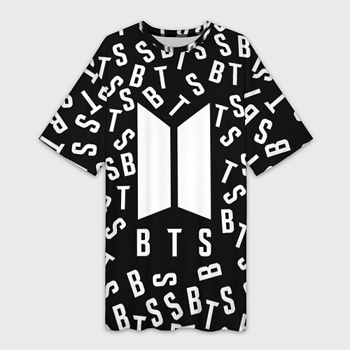 Женская длинная футболка BTS: Black Style / 3D-принт – фото 1
