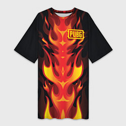 Женская длинная футболка PUBG: Hell Flame