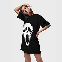 Футболка женская длинная Крик, цвет: 3D-принт — фото 2