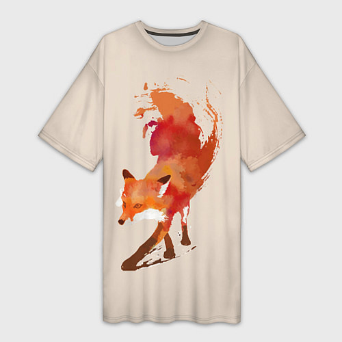 Женская длинная футболка Paint Fox / 3D-принт – фото 1