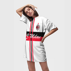 Футболка женская длинная AC Milan: White Form, цвет: 3D-принт — фото 2