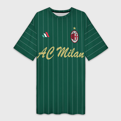 Женская длинная футболка AC Milan: Green Form / 3D-принт – фото 1