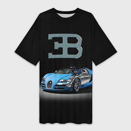 Женская длинная футболка Bugatti - motorsport extreme / 3D-принт – фото 1