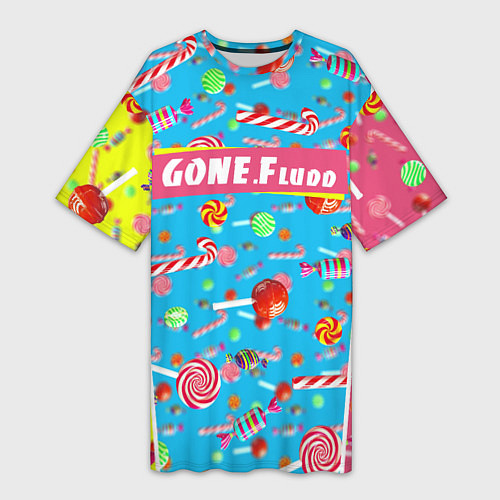 Женская длинная футболка GONE Fludd / 3D-принт – фото 1
