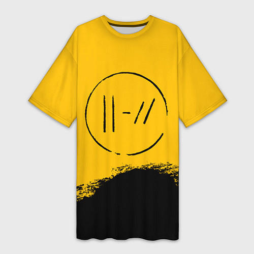 Женская длинная футболка 21 Pilots: Yellow Logo / 3D-принт – фото 1