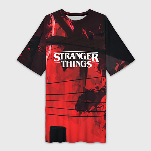 Женская длинная футболка Stranger Things: Red Dream / 3D-принт – фото 1