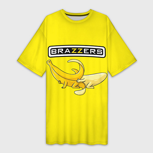 Женская длинная футболка Brazzers: Yellow Banana / 3D-принт – фото 1