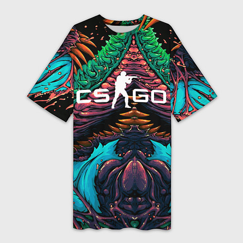 Женская длинная футболка CS GO hyper beast skin / 3D-принт – фото 1