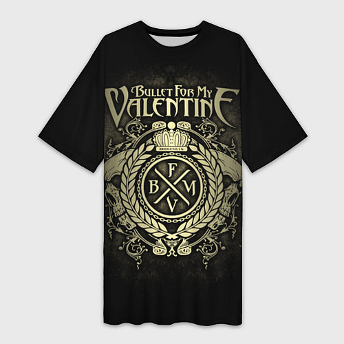 Женская длинная футболка Bullet For My Valentine / 3D-принт – фото 1
