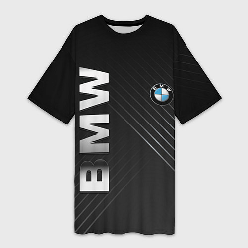 Женская длинная футболка BMW: Steel Line / 3D-принт – фото 1