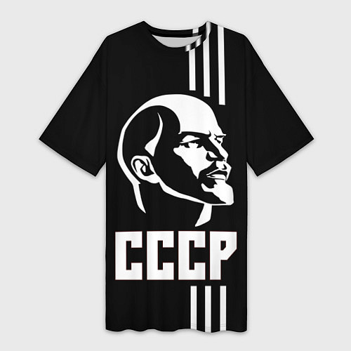 Женская длинная футболка СССР Ленин / 3D-принт – фото 1