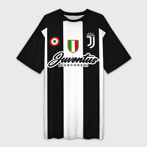 Женская длинная футболка Ювентус / 3D-принт – фото 1