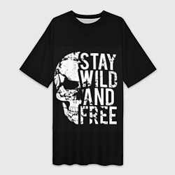 Женская длинная футболка Stay wild and free