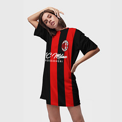 Футболка женская длинная AC Milan, цвет: 3D-принт — фото 2