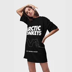 Футболка женская длинная Arctic Monkeys: Do i wanna know?, цвет: 3D-принт — фото 2