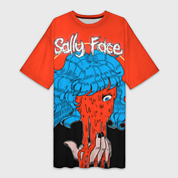 Футболка женская длинная Sally Face: Bloody Horror, цвет: 3D-принт