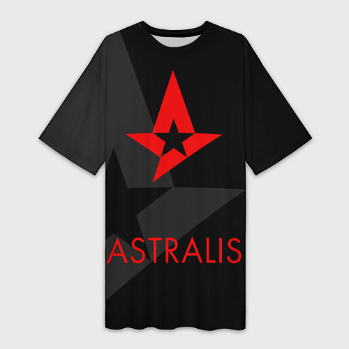 Женская длинная футболка Astralis: Black Style / 3D-принт – фото 1