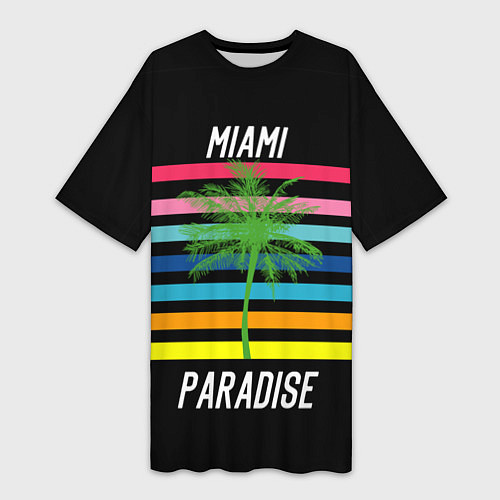 Женская длинная футболка Miami Paradise / 3D-принт – фото 1