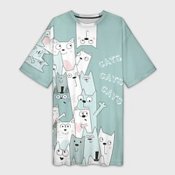 Женская длинная футболка Cats World
