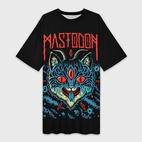 Женская длинная футболка Mastodon: Demonic Cat / 3D-принт – фото 1