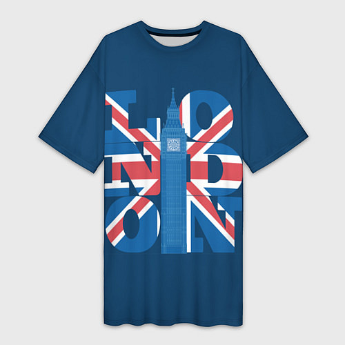 Женская длинная футболка London: Great Britain / 3D-принт – фото 1