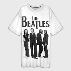Футболка женская длинная The Beatles: White Side, цвет: 3D-принт