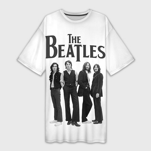Женская длинная футболка The Beatles: White Side / 3D-принт – фото 1