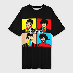 Женская длинная футболка The Beatles: Pop Art