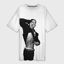 Футболка женская длинная ASAP Rocky: White Fashion, цвет: 3D-принт