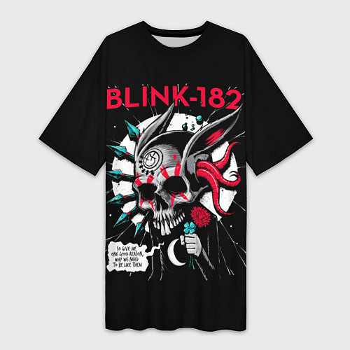 Женская длинная футболка Blink-182: Death Punk / 3D-принт – фото 1