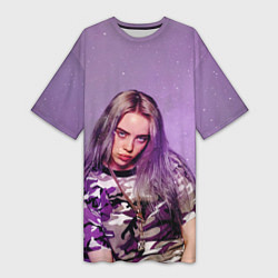 Женская длинная футболка Billie Eilish: Violet Fashion