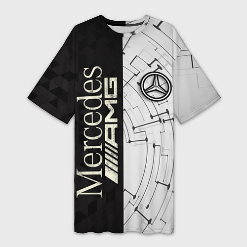 Женская длинная футболка Mercedes AMG: Techno Style / 3D-принт – фото 1