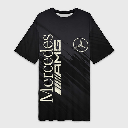 Женская длинная футболка Mercedes AMG: Black Edition / 3D-принт – фото 1