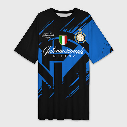 Женская длинная футболка Интер Милан логотипы / 3D-принт – фото 1