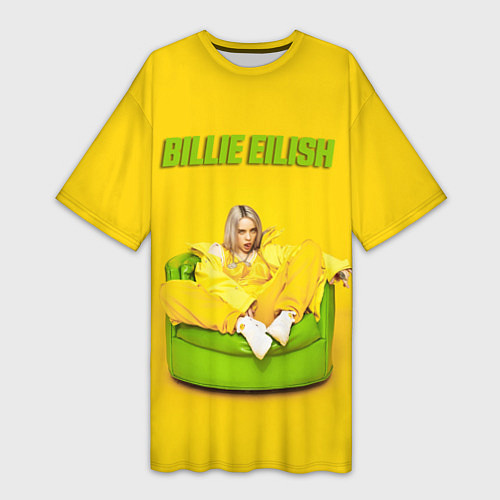 Женская длинная футболка Billie Eilish: Yellow Mood / 3D-принт – фото 1