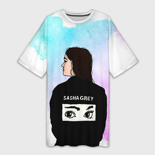 Женская длинная футболка Саша Грей Sasha Grey / 3D-принт – фото 1
