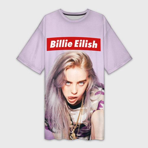 Женская длинная футболка Billie Eilish: Bored / 3D-принт – фото 1